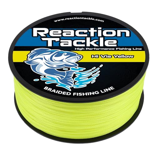 Reaction Tackle Braided Fishing Line Hi Vis Yellow 30LB 150yd