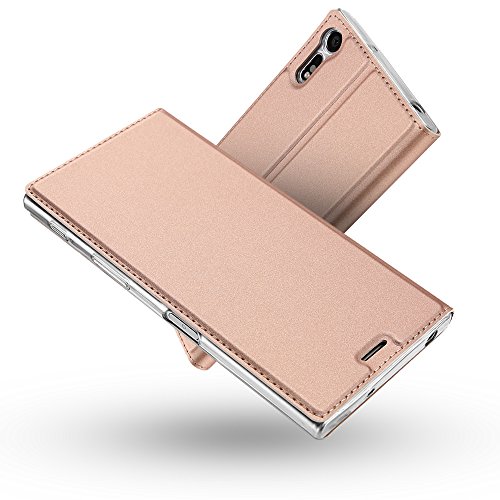 Radoo Coque Sony Xperia XZ,Ultra Mince en Cuir PU Premium Housse à Rabat Portefeuille Coque [Antichoc TPU] Étui de Protection Bumper Folio à Clapet avec...
