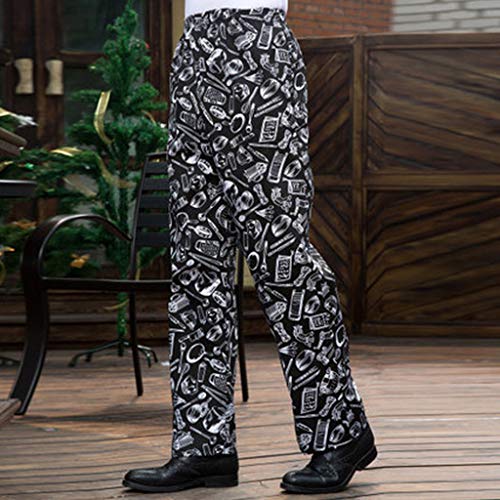 Almencla Chef Calças Largas, Uniforme Do Chef, Utensílios de cozinha XXL