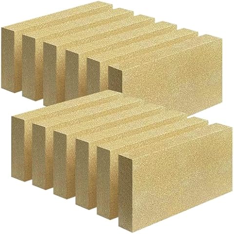 Fire Bricks, FireBrick, High Temperature Insulated Firebricks for Wood Stoves, Fireplaces, Size 9" X 4-1/2" X 1-1/4", Pack of 12, Wood Stove Bricks, Fireplace Brick Cover