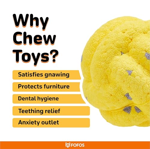 Image of BarkButler x FOFOS Super Bounce Toys Cross Ball- Dog Ball Toy, Chew Toys for Dogs, Dog Toys for Medium Dogs (0-20kgs) - Yellow