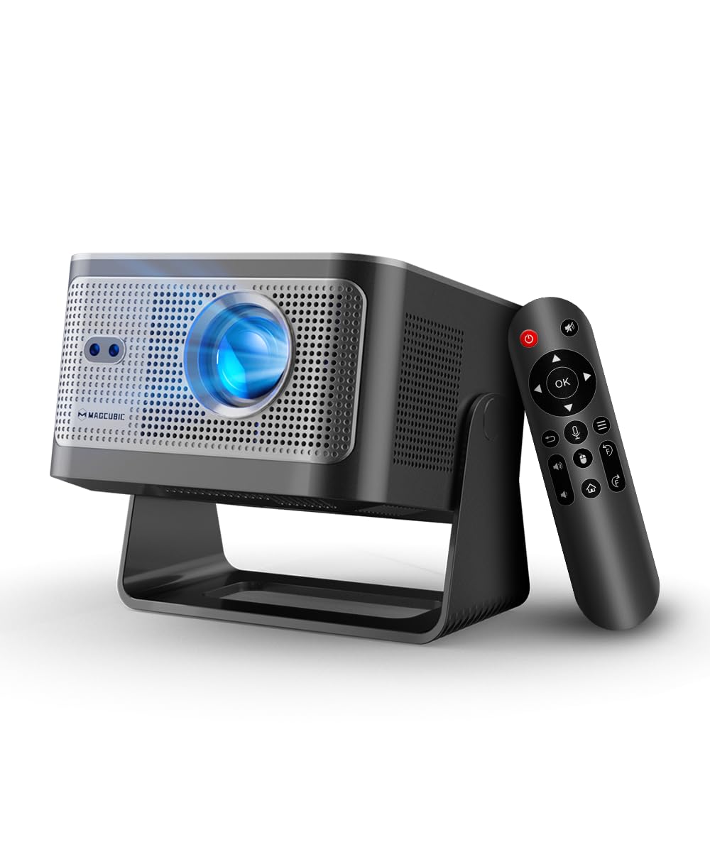 Magcubic Mini Beamer 4K/8K Native 1080P Unterstützt, Projektor Tragbarer 600 ANSI, Android 14 WiFi 6 Bluetooth 5.4, Autofokus, 180° Drehbar, 12W Lautsprecher, Heimkino Outdoor, HY350 Max