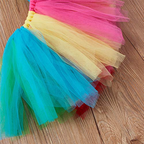 Citgeett Newborn Baby Girls Easter Outfits Bunny Ruffle Sleeve Romper + Rainbow Tutu Dresses Skirt With Headband thumb #6