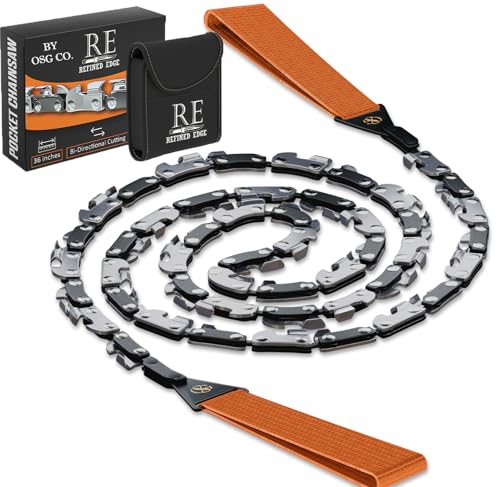Premium Pocket Chain Saw 36 Inch 48 Teeth with Pouch | Camping, Survival Tree Cutting Equipment and...