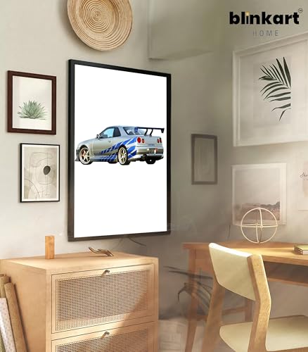Image of BLINKART Subaru Impreza WRC CarFramed Posters Gift Items Boys Room Wall Decoration Bedroom Office Studio Synthetic Wood Frame & Acrylic Glass Ready to Hang - 18x12 Inch, (A4 Size) - CAR-218