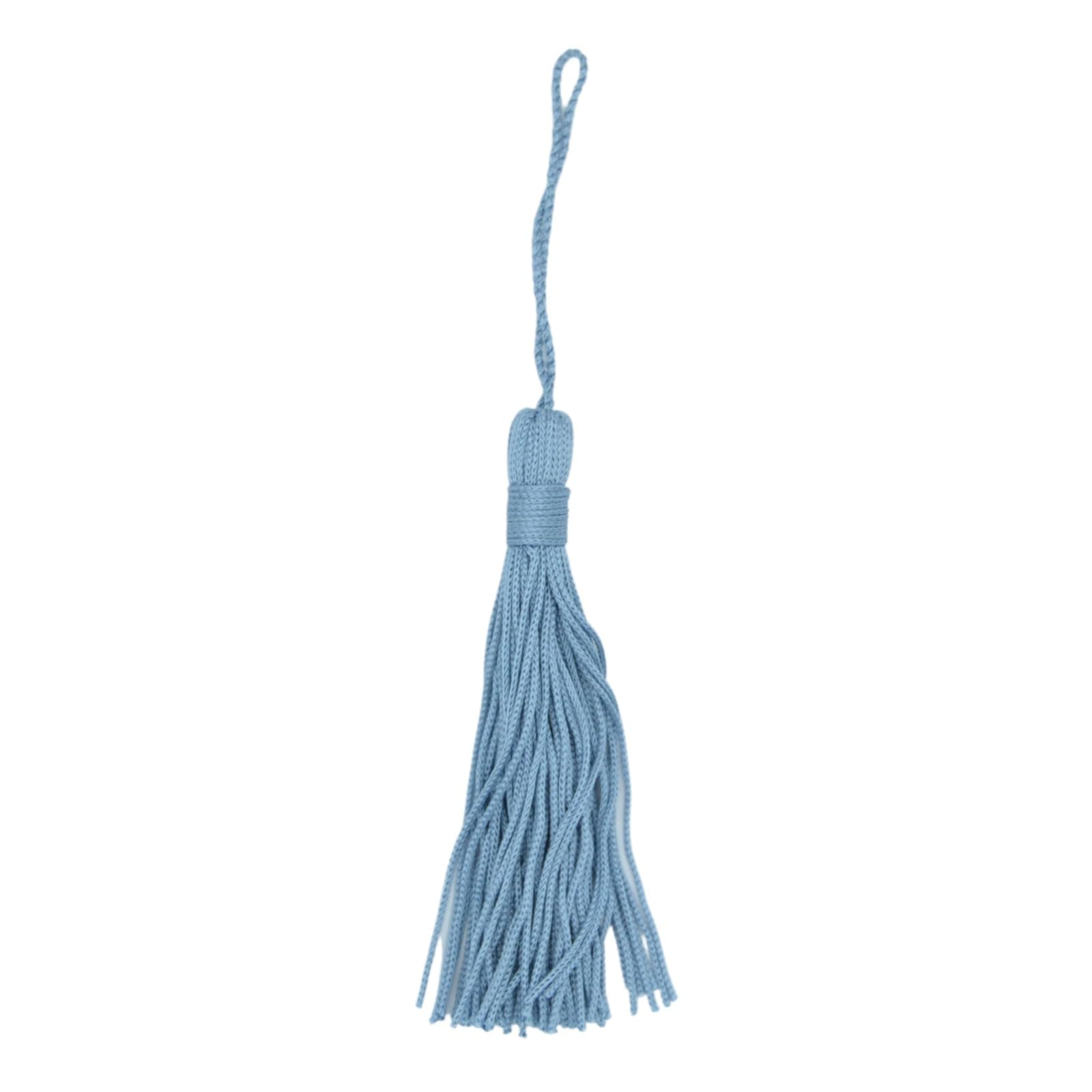 celloexpress Key Tassels 100mm/10cm - Curtains, Bookmarks, Gifting, Crafts (Pale Blue 6526, Pack of 4)