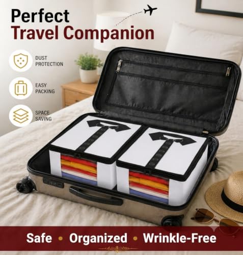 Image of Foldable & Durable Wardrobe Organizer | Non Woven Shirt Organizer for Home & Traveling with Transparent Window. (2)