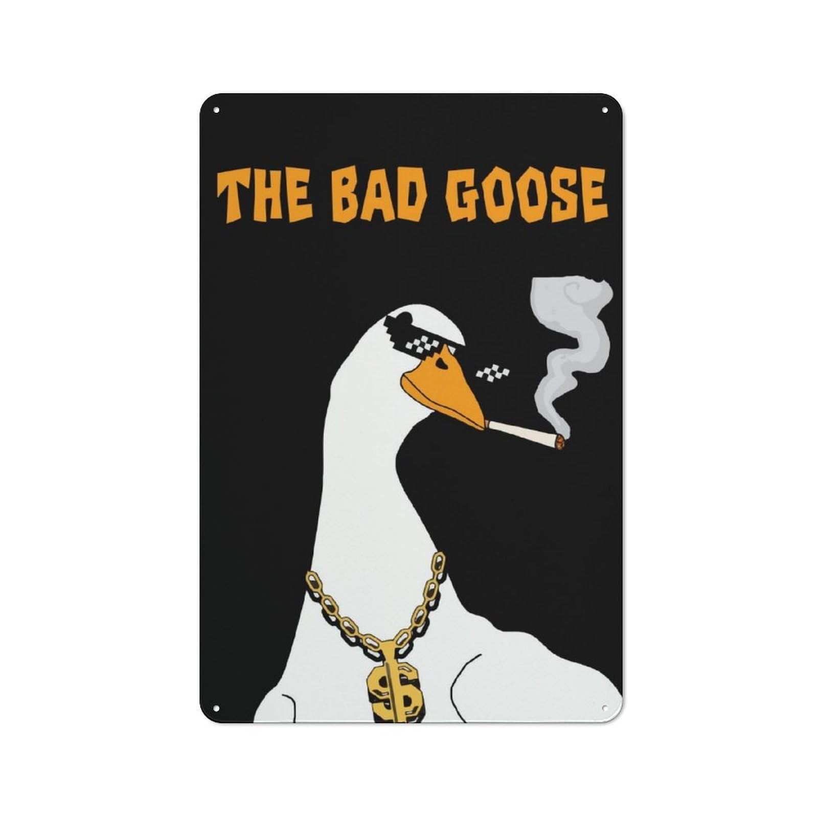 Junmoney Untitled Bad Goose Duck Cottage Style Metal Wall Decor 30X20cm, Tin Wall Plaque For Kitchen, Cottage, Porch Or Garden Room