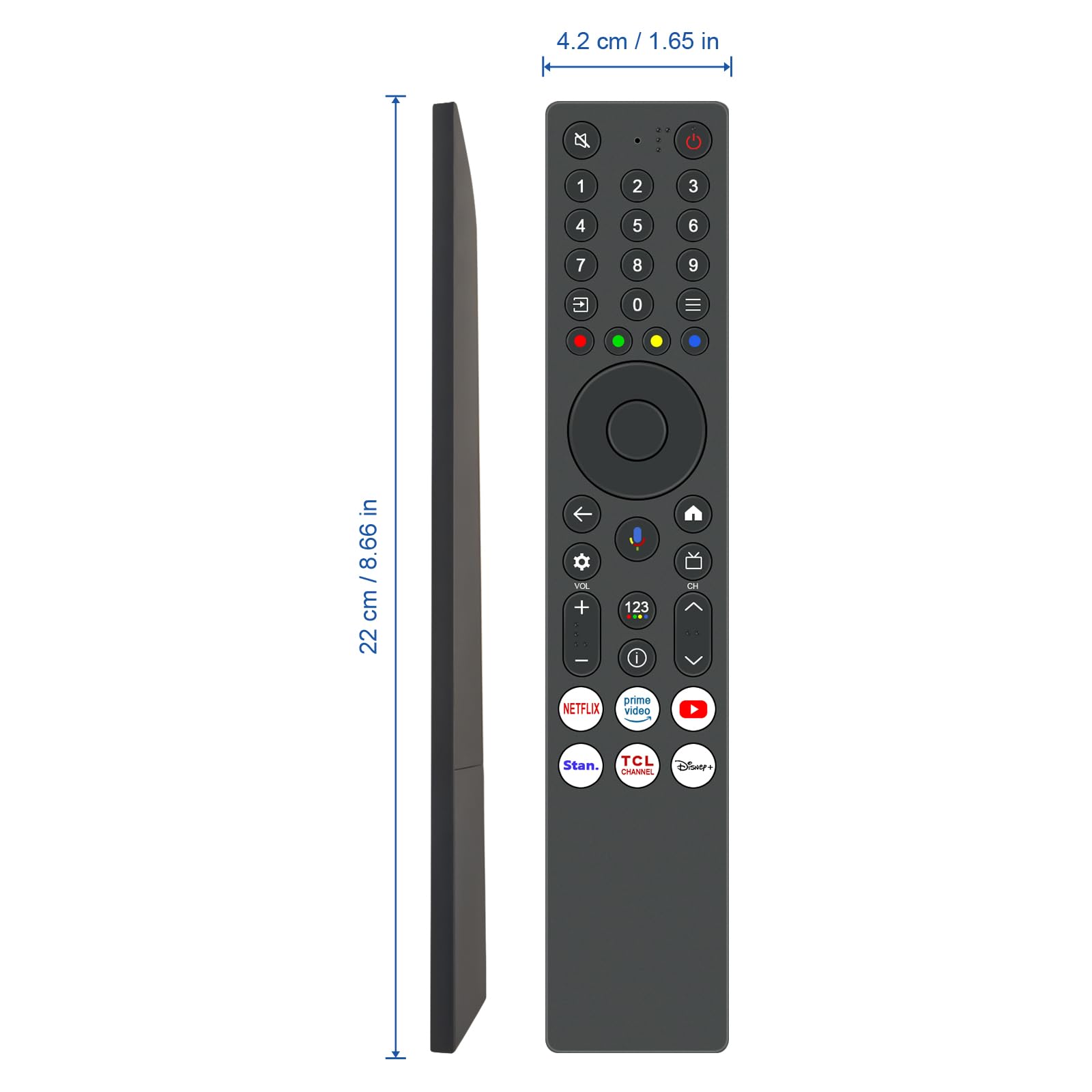 Amazon | テレビリモコン 音声検索対応 fit for TCL 液晶 テレビ 55T8C