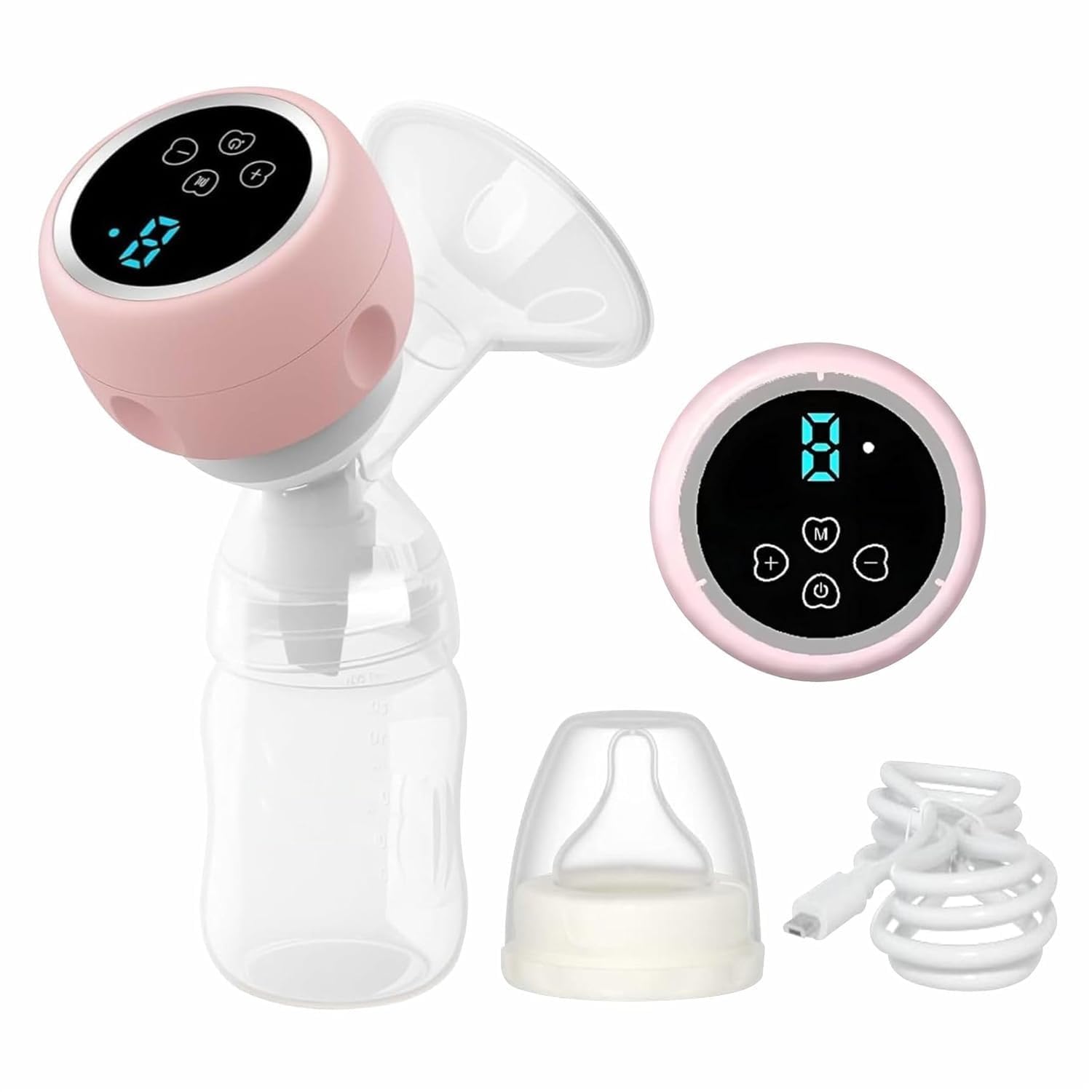 KRLZ Portable Electric Breast Pump for Mothers | Rechargeable USB Silent Breastfeeding Pump with 4 Modes & 9 Suction Levels | BPA-Free Food Grade Material | LED Touch Display & Memory Function-image-18