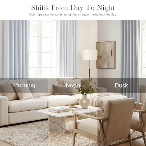 PONY DANCE Blackout Curtains Short - Kitchen Window Draperies Energy Efficient Thermal Insulated Back Tab/Rod Pocket Curtain Panels/Window Treatments for Bathroom, 42 W x 40 L, Greyish White, 2 Pieces by PONY DANCE - Used condition - Image 7