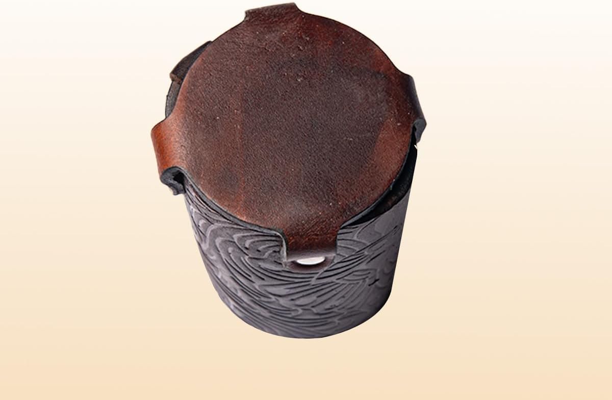 Hulara Full Grain Buff Leather Beer Holster Bottle Holder for Men Cowboy Travel/Outdoor Belt Buckle