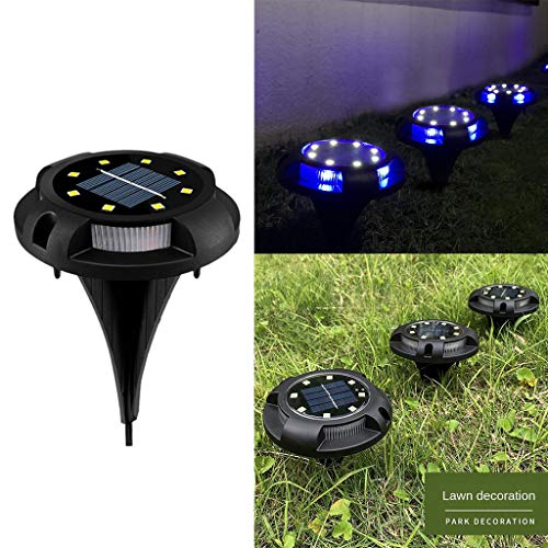 #N/A 1pc 8-LED Solar Power Buried Light, Waterproof Under Ground Lamps Outdoor Path Way Garden Decki