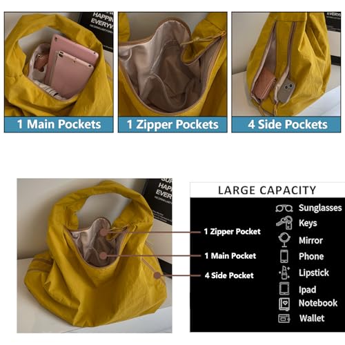 Bolso Hobo Grande de Nylon para Mujer miniatura 4