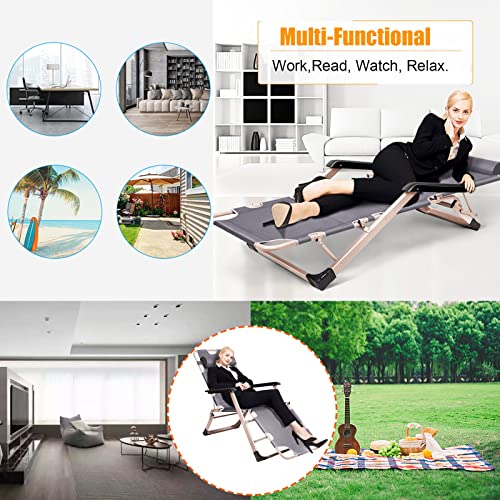 Chaise longue Zero Gravity à dossier inclinable réglable et pliable pour extérieur - 8