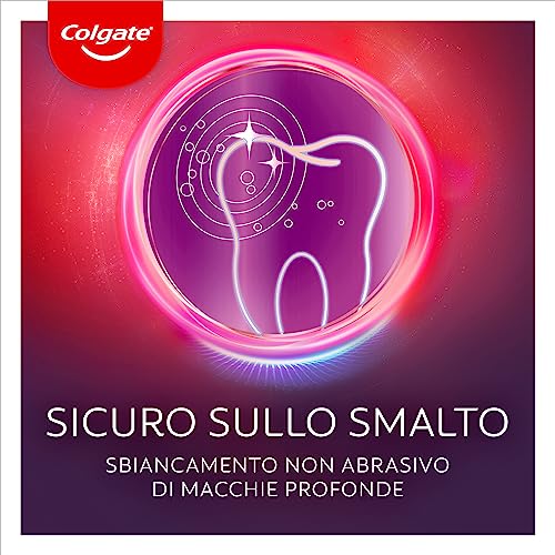Colgate Dentifricio Sbiancante Max White Ultra Active Foam 50 ml I Denti Più Bianchi in Soli 3 Giorni * I Azione Ossigenata ad Assorbimento Profondo I Clinicamente Testato I Sbiancamento denti