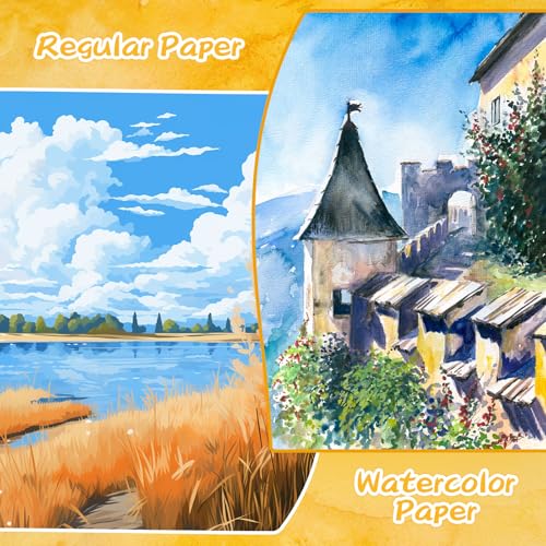 Caliart 128 Colors Watercolor Paint Set Portable, for Adults Artists Professionals Teen Girls Boys Beginners, Art Supplies Watercolor Painting Kit Sketch Coloring Drawing Christmas Gifts image 7