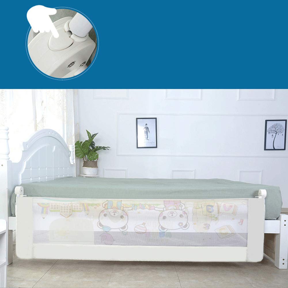 Barandilla de Cama para bebé, Protector de Cama, 1 Unidad, abatible 180 Grados, para bebés y niños pequeños, Color Beige, 200 x 68 cm.
