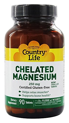 Country Life Chelated Magnesium 250 mg, 90 Tablets