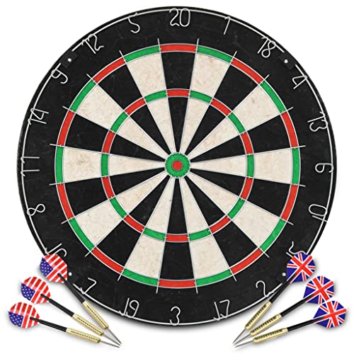 Throwing Darts - Indoor Games - Professionelles Dartset mit Dartscheibe aus Sisalstahl