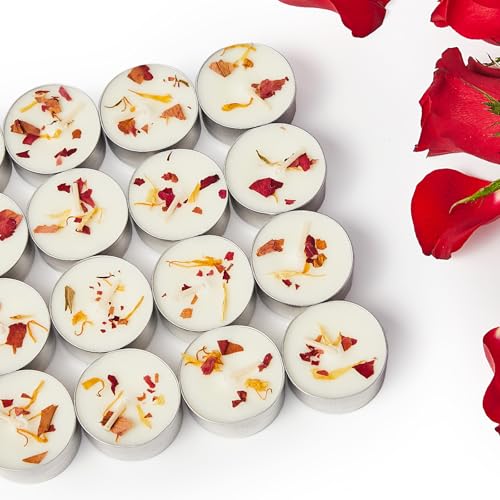 Rose Scented Tealight Candles 48 Pack6-Hour Soy Wax Tea Lights Candles