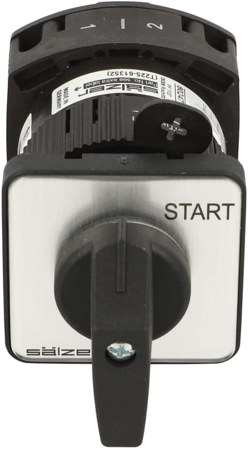 T225-61352-219M1 | SALZER,ROTARY CAM SWITCH, 2 POLE, 32 AMPS, ON/OFF, 2 STAGE, 2 CONTACTS, BLACK WITH SILVER FACE