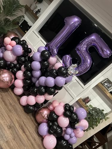 Image of 25 Balloon 40 inch Purple Number Balloons for 25 52 Birthday Decoration | Saturated Color, Large 40 in, With Straw & Hanging Hole, For Back-to-School Season, Wedding, Christmas, New Year, Anniversary