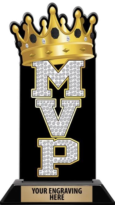 Crown Awards 8.75 Personalized MVP Bling Spectrum Acrylic Trophy Award Engrave Now