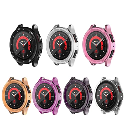 [2-Pack] Senter Case Cover for Sansung Galaxy Watch 5 pro 45mm, Soft TPU All-Around Bumper with Built-in Screen Protecto for Sansung Galaxy Watch 5 pro 45mm Smart Watch