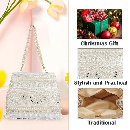 Image of Nevis Stylish Embroidery Unique Desing Traditional Wedding Party Handheld Portli Bag For Women