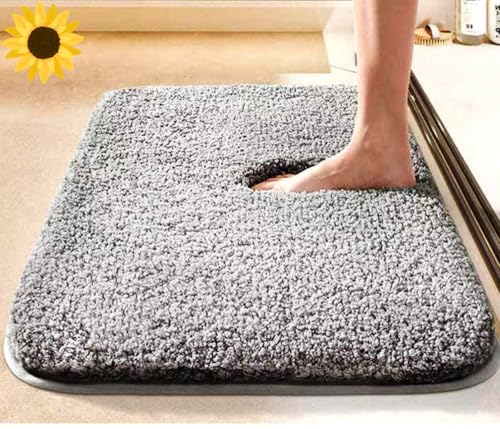 Image of HOWNICE Door Mat for Home,Bedroom,Bathroom,Kitchen,Living Room,Entrance,Room Mats,Foot Mat,Floor mat,Main Door,Rug,Non Slip Mats,Door Mate,Soft Door Matt (Bathmat Grey Matt, Medium)