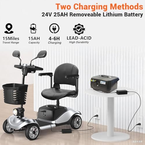 Image of 4-Wheel Motorized Scooters for Seniors-39LBS Light Frame& 30 Miles Range