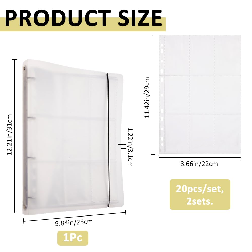 SUPERFINDINGS 40 Sheets A4 Photo Card Binder with 720PCS Pockets Sleeves Photocard Holder Book A4 Photocard Binders with 9-Pocket Inner Pages Clear Photo Album for Small Photos Storage - Image 2