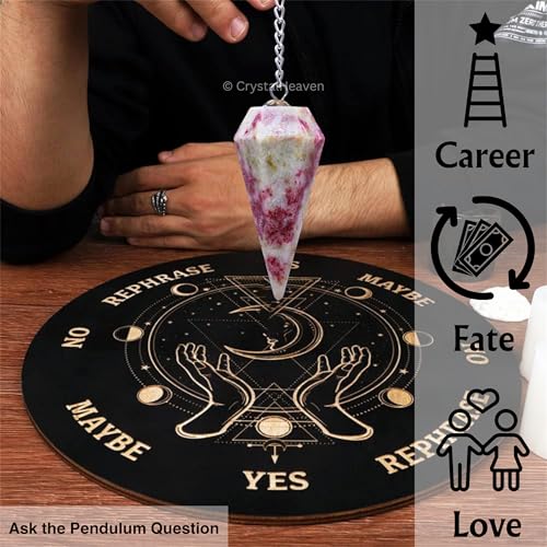 Image of Cinnabarite Pendulum Dowsing Tool - Natural Crystal Pendulum for Spiritual Guidance - Premium Dowser Pendulum for Accurate Divination and Energy Healing - Perfect for Energy Healing and Chakra Balancing - Handcrafted with Precision and Elegance
