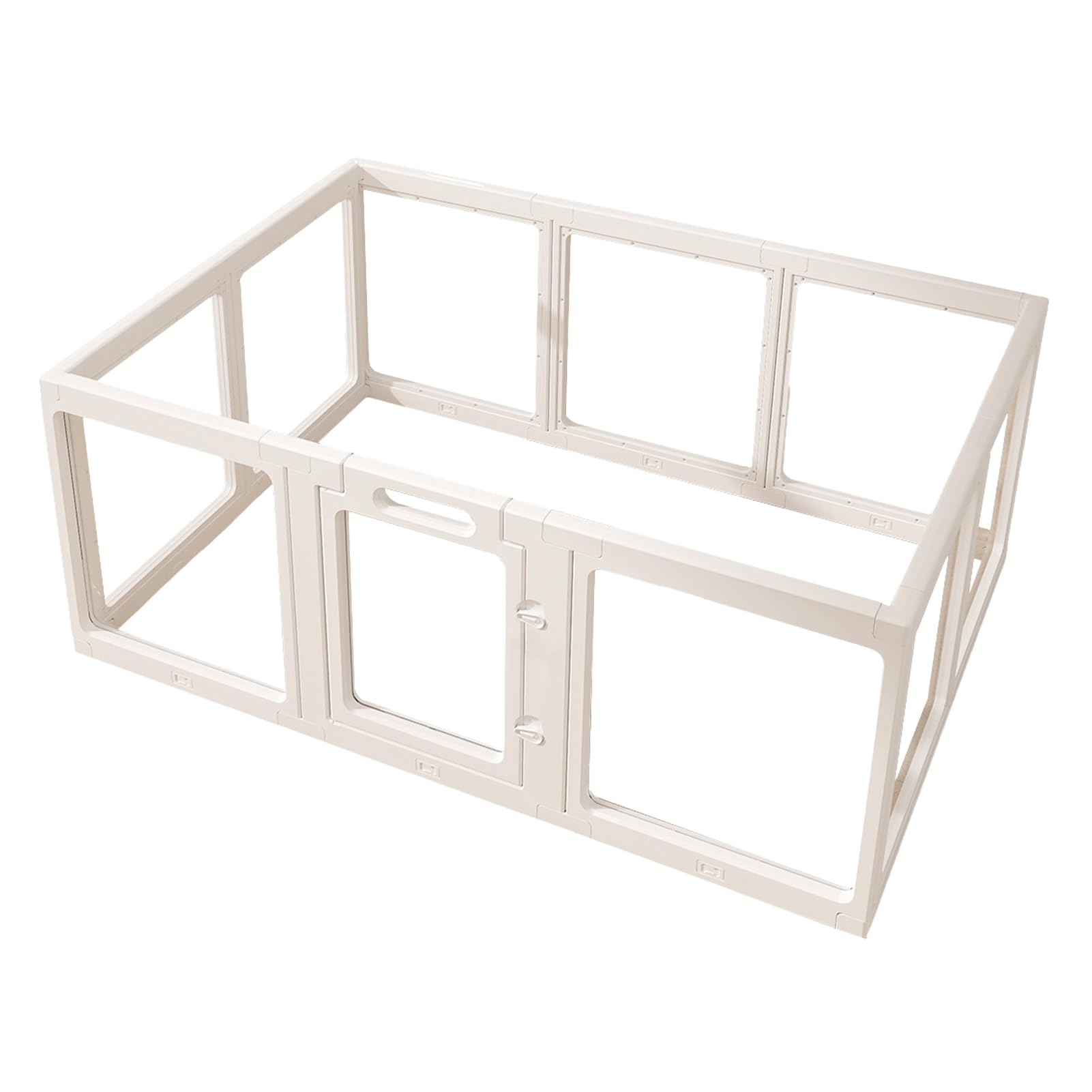 Corralito acrílico para perros con puerta, corral transparente de 60 cm para uso en interiores y exteriores, valla portátil resistente para cachorros pequeños a medianos, 10 paneles