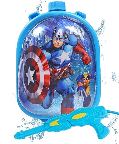 Image of Toyshine Holi Water Toy Gun with Pressure Mechanism for Long Throw, Back Holding Tank, Back Holding Tank, 3.2 L, Captain Blue