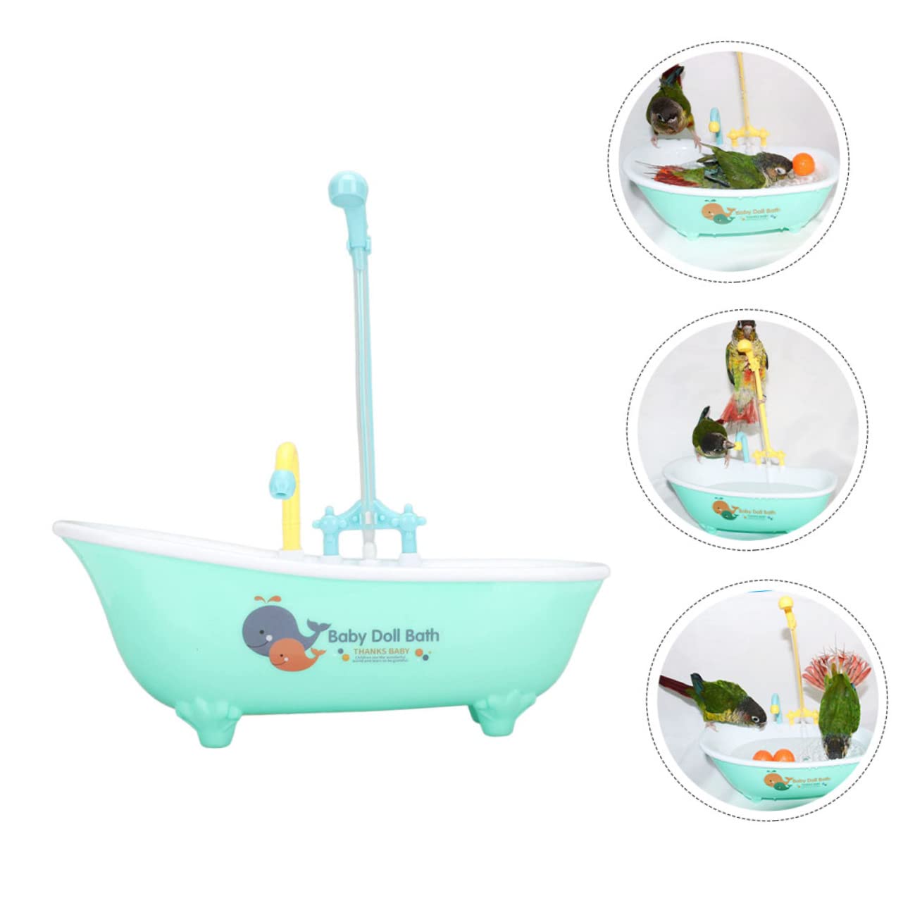Baignoire pour Oiseaux Automatique en Plastique Robinet Bain pour Oiseaux pour Cage Facile à Adapter la Plupart des Cages