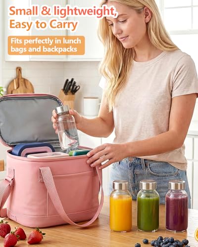 Image of Zukro 8 oz Glass Water Bottles with Lids, Reusable Clear Juice Bottles With Stainless Steel Airtight Cap for Juicing, Ginger Shot, Milk, 250ml Leak Proof Small Smoothie Container, BPA Free, Set of 10