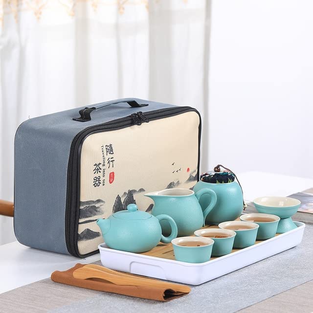 Przenośny ceramiczny zestaw do herbaty chińska herbata kung fu czajniczek podróżny na zewnątrz herbata filiżanka do herbaty z torbą kubek do herbaty ceremonia herbaty kubki na prezent