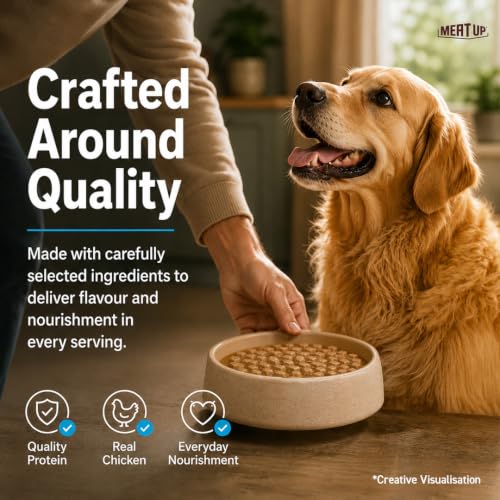 Image of Meat Up Adult Wet Dog Food, 16 Pouches x 70g, Total 1.12kg | Real Chicken in Gravy | Healthy Digestion | Promotes Health & Vitality | Complete and Balanced Meal