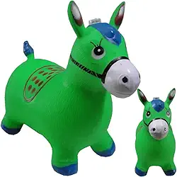 Brinquedo Infantil Cavalinho Upa Upa com Luzes LED e Efeitos Sonoros Ideal para Brincadeiras e Desenvolvimento Infantil (Verde)