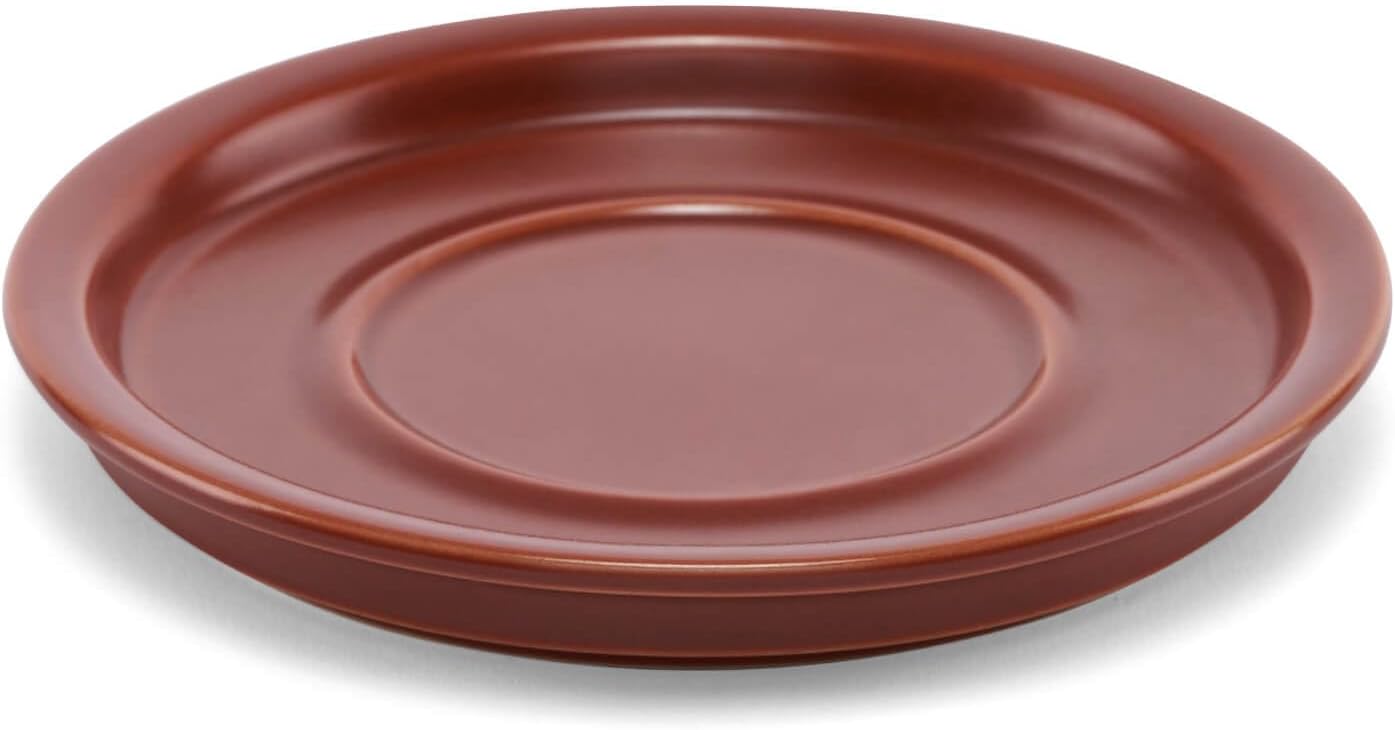 Tea Forte Terra Stoneware Teacup with Saucer, Frank Lloyd Wright, 8 oz. Stoneware Teacup for Steeping Pyramid Infusers, Dishwasher & Microwave Safe