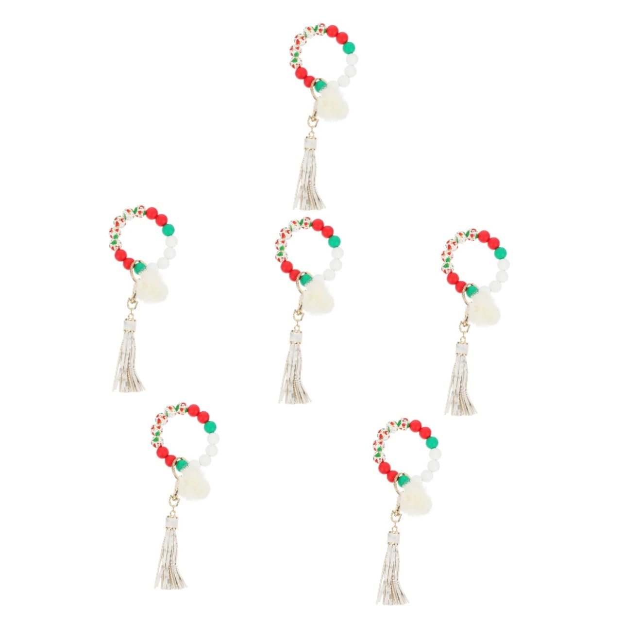 SOIMISS 6stücke Kreativer Quaste Schlüsselanhänger Mit Tassel Und Bommel Dekoratives Weihnachts-accessoire Für Handtaschen Schlüsselbund Und Für Frauen