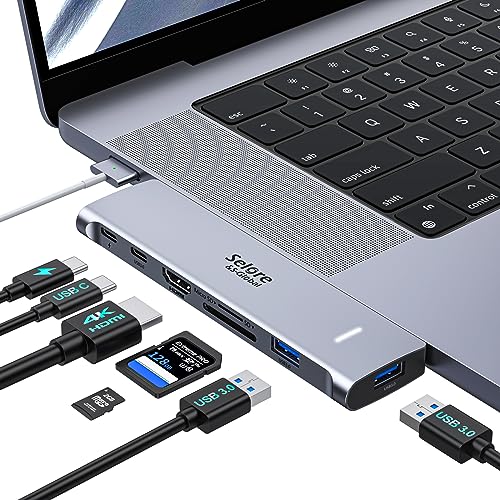 Adaptateur Macbook Pro/Air Hub USB C 7 en 2 avec 4K HDMI, Thunderbolt 3 et USB-C 100W, 2 USB 3.0,...