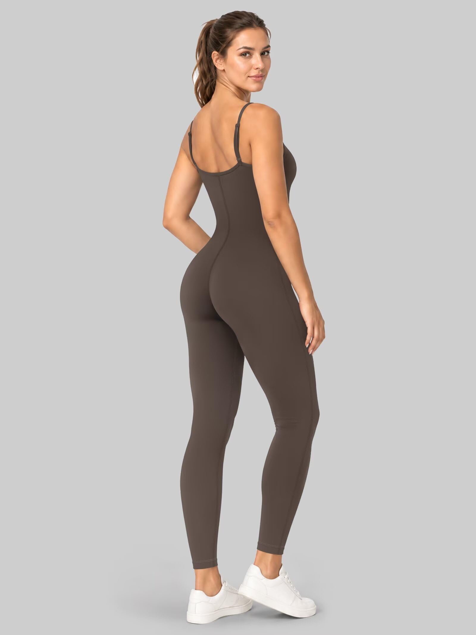 Sunzel Combinaison une pièce zippée à manches longues pour femme, legging d'entraînement pour yoga, gym, entraînement, contrôle du ventre, barboteuse moulante