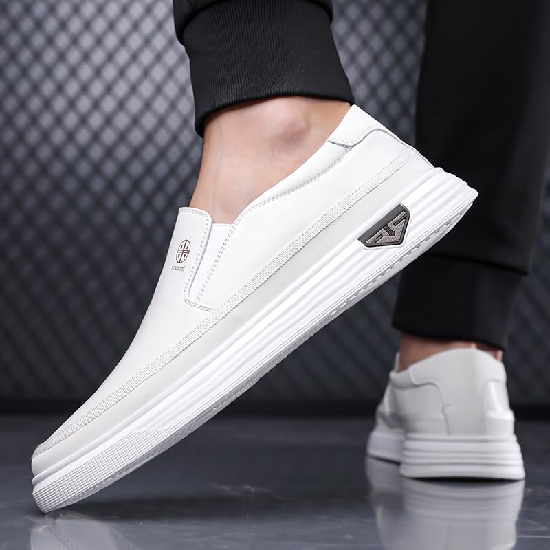 Image of Trsorini Mens Casual Shoes Soft Comfortable Flat Lightweight Moccasin Classic Breathable Leather Men's Shoes