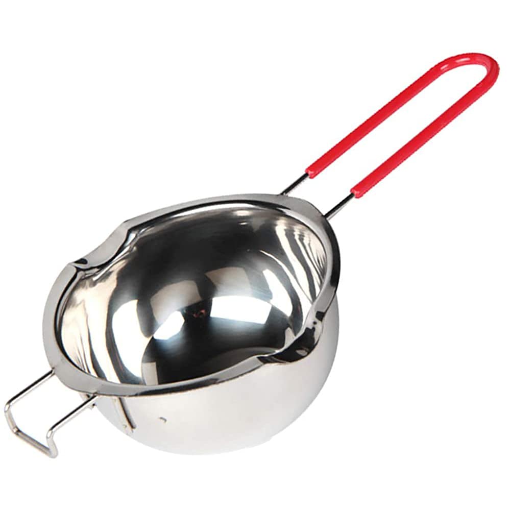 mazaashop Stainless Steel Double Boiler, 400ML Chocolate Melting Pot with Heat Resistant Handle for Melting Chocolate, Candy and Candle Making