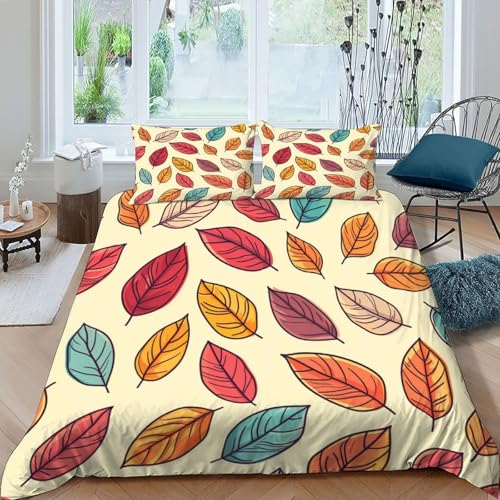 Housse de couette 200x200 cm avec 2 taies d'oreiller imprimé fleurs