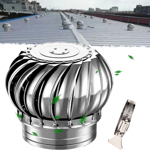 8in Roof Vent Cap Attic Fan Stainless Steel 304 Turbine Ventilator Vents 200(mm) Roof WindRoof Ventilator 4 Inch 8 Inch 10 Inch 12 Inch Air Vent Outlet Comes with clamps