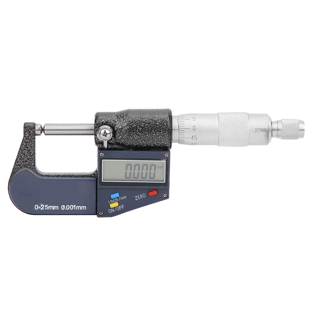 Digitales Mikrometer, Edelstahl, Elektronisches Außenmikrometer, 0–25 Mm, 0,001 Mm, LCD-Display, Metrische Zoll-Umrechnung, Ratsche für Maschinisten, Metallbearbeitung